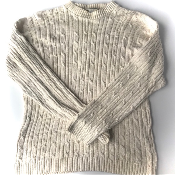 Vintage Cable Knit Crewneck Sweater Ivory - Picture 7 of 7